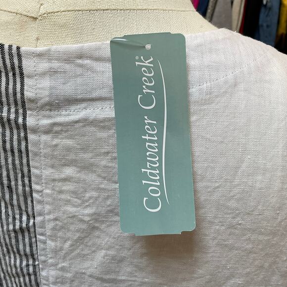 NWT Coldwater Creek Linen Color Block Striped Tunic Top Women's Size 1X - Picture 3 of 6